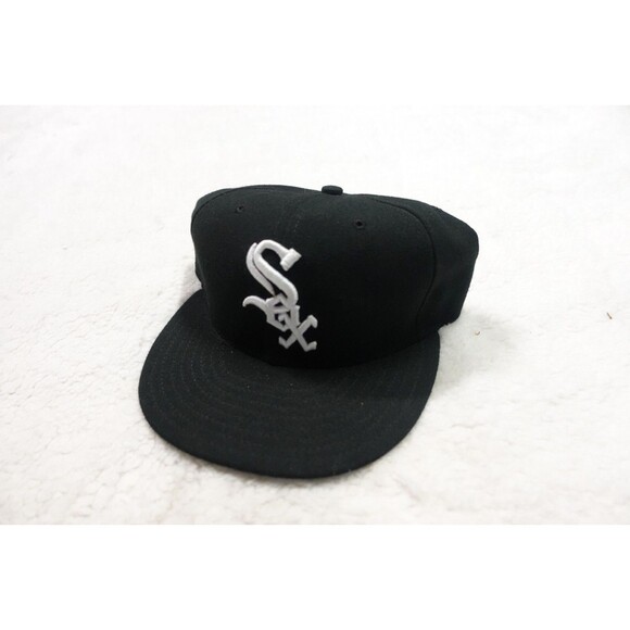 Chicago White Sox Hat Cap Fitted Mens 7 1/4 Black Baseball New Era MLB - Picture 1 of 4